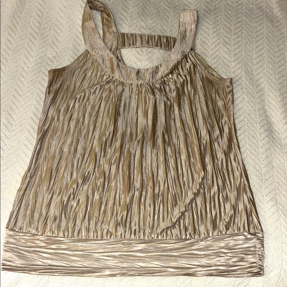 BCX Macy’s sleeveless golden tan top blouse